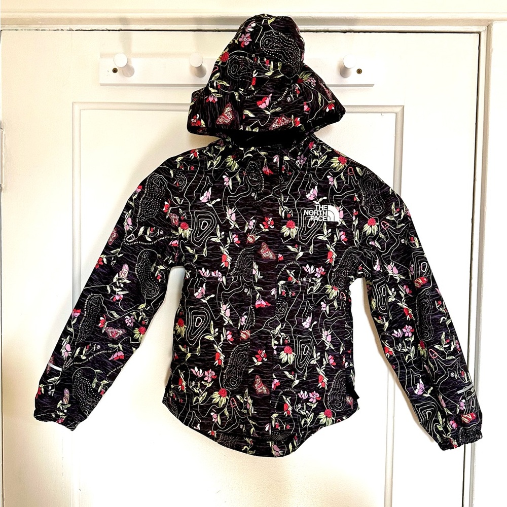 The North Face Kids Raincoat - Black with Pink and White Accents